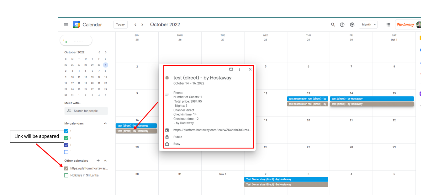 How to export Hostaway Calendar to a Google Calendar Hostaway