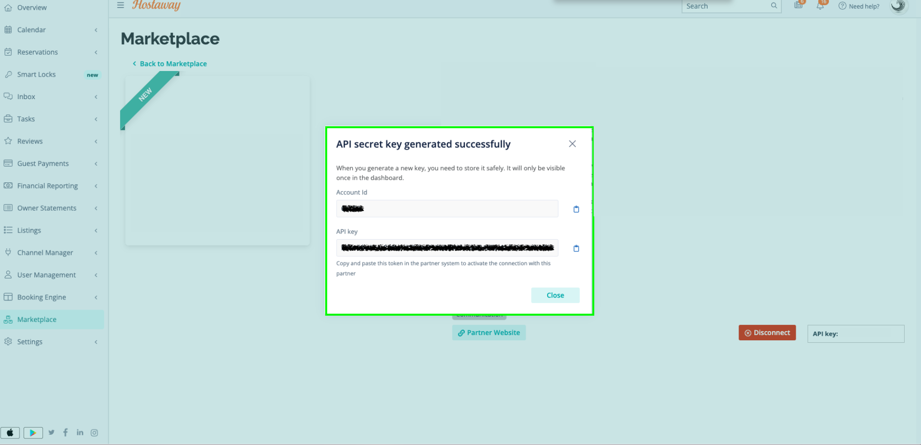 API secret key generated successfully.png