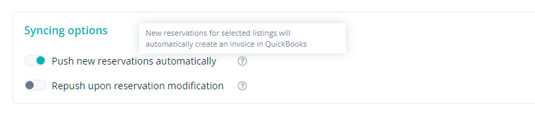 Syncing options
