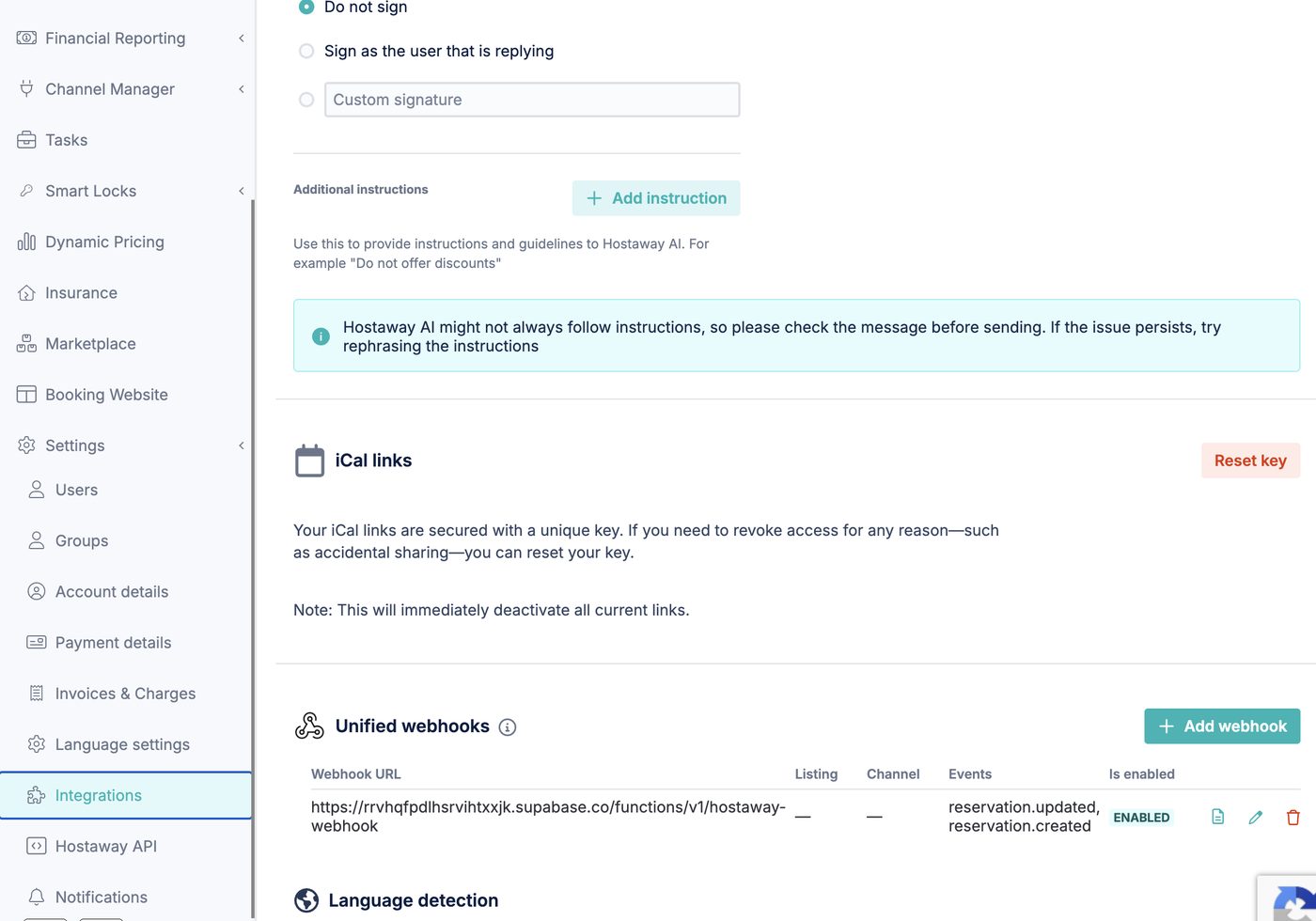 Hostaway Unified Webhooks
